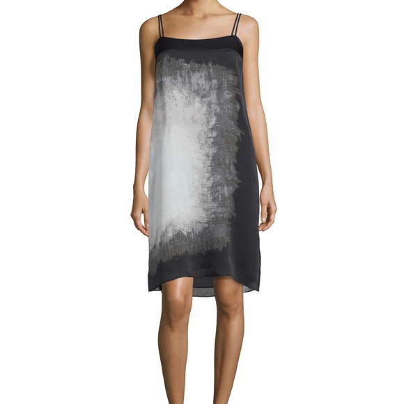 Halston Heritage Printed Silk Georgette Dress 12 - Picture 2 of 6